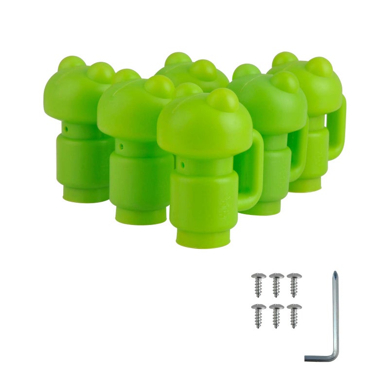 ZIZILAND 1.26" Diameter Trampoline Enclosure Pole Cap for Net Hook, 6 Pieces, Green, Only Fit in 32mm(1.26in) Diameter Trampoline Pole - Image 1